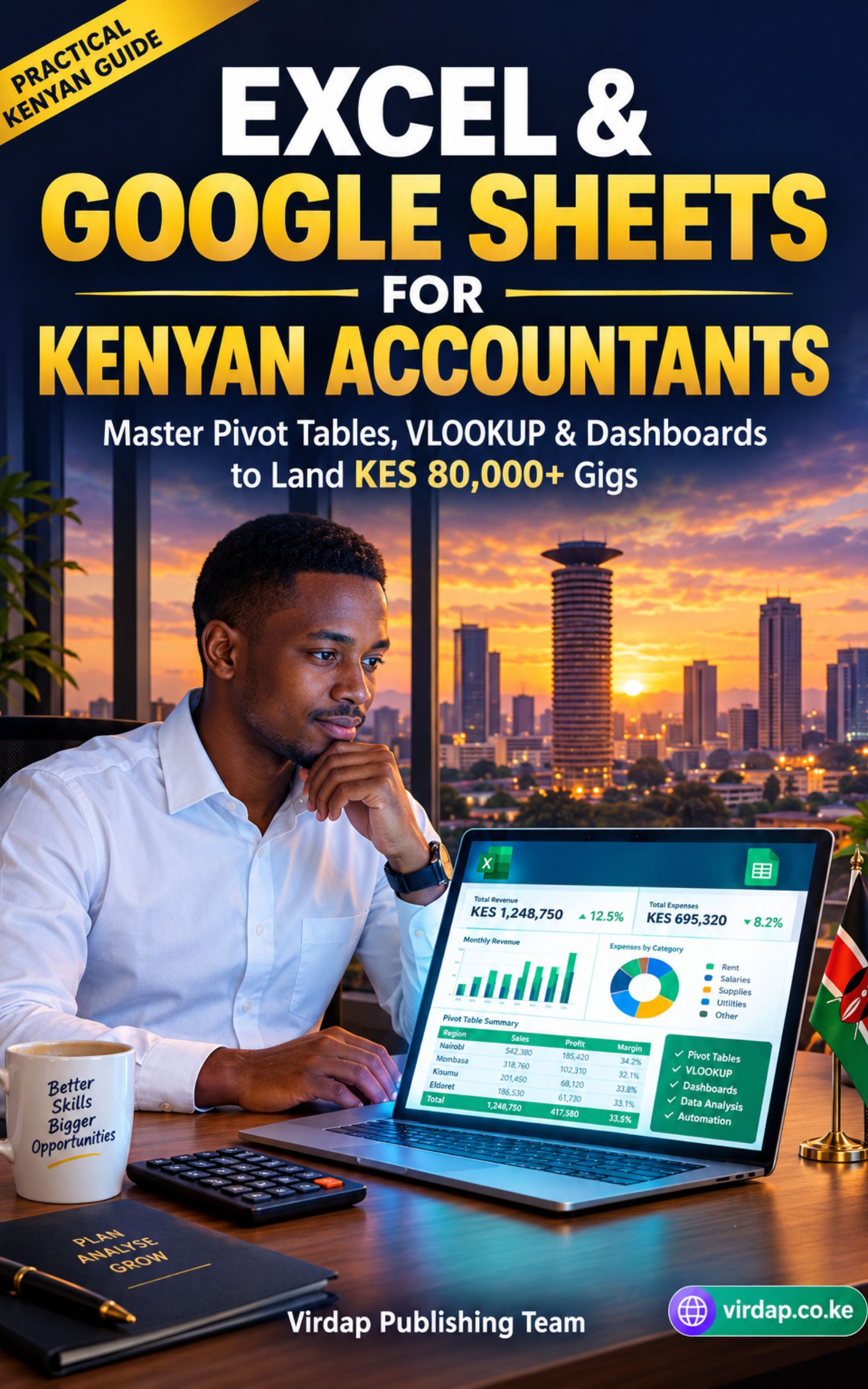Excel & Google Sheets for Kenyan Accountants: Master Pivot Tables, VLOOKUP & Financial Dashboards to Land KES 80,000+ Bookkeeping Gig
